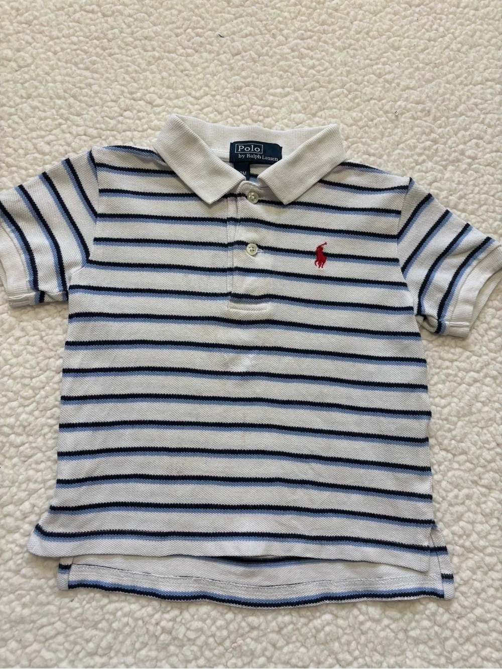 Polo Ralph Lauren Kids Striped Cotton Mesh Polo Shirt Size 12M old money Preppy